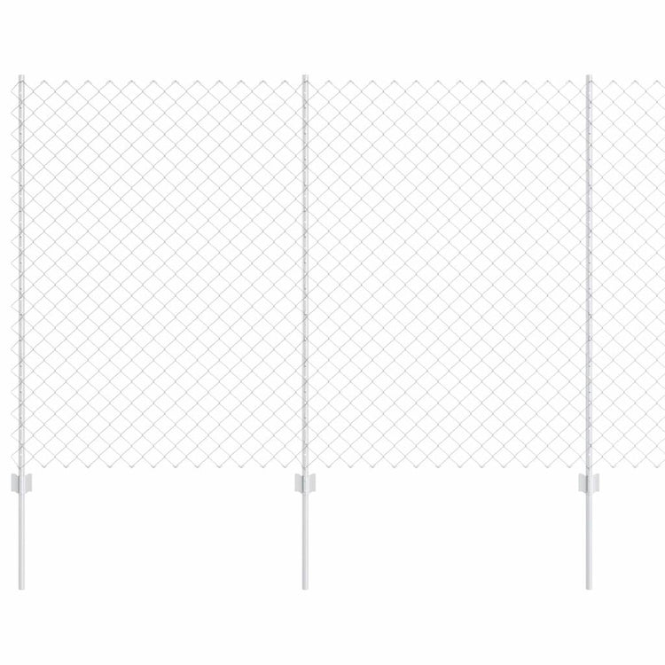 Clôture Vidaxxl avec poteau argent 1,6 x 10 m en acier