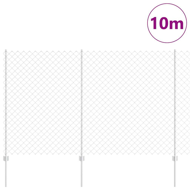 Clôture Vidaxxl avec poteau argent 1,6 x 10 m en acier