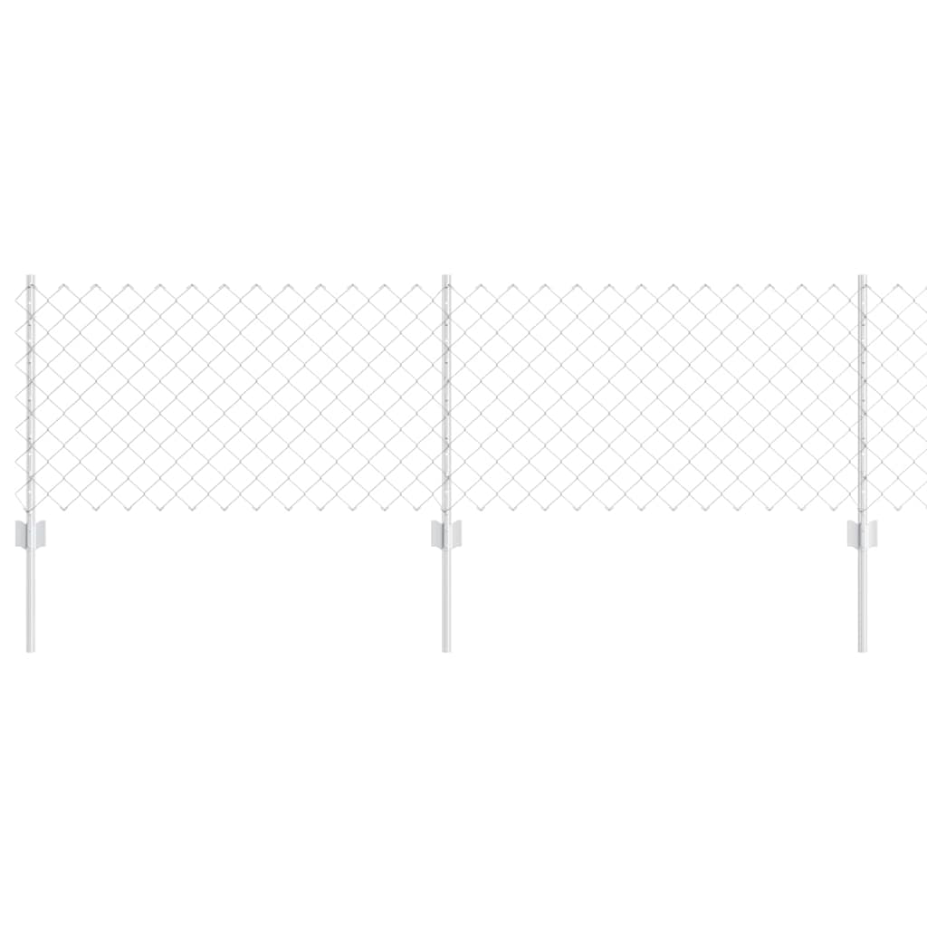 Clôture Vidaxxl avec poteau argent 0,6 x 25 m en acier