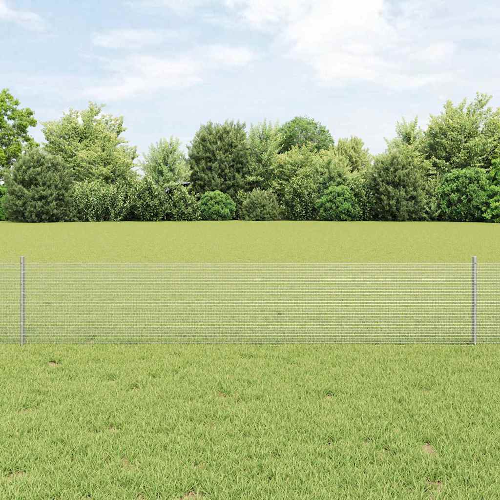 Clôture Vidaxxl avec poteau argent 0,4 x 10 m en acier