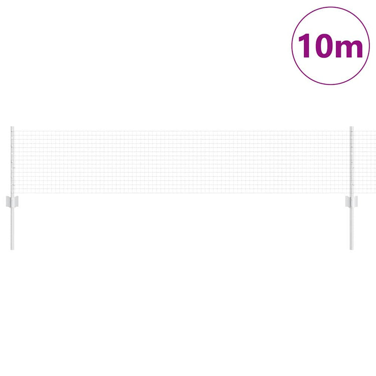 Clôture Vidaxxl avec poteau argent 0,4 x 10 m en acier