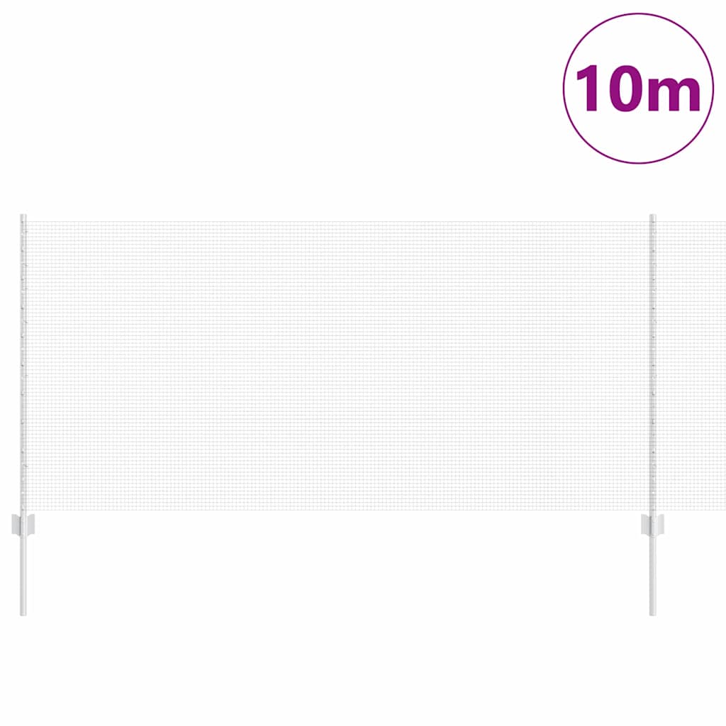 Vidaxxl clôture avec poteau argent 1 x 10 m acier
