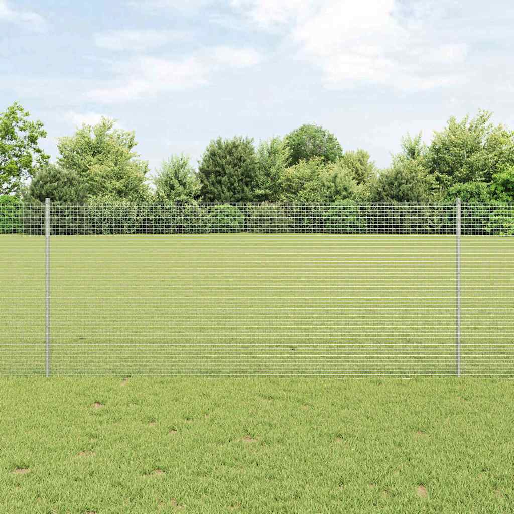 Vidaxxl clôture avec poteau argent 1 x 10 m acier