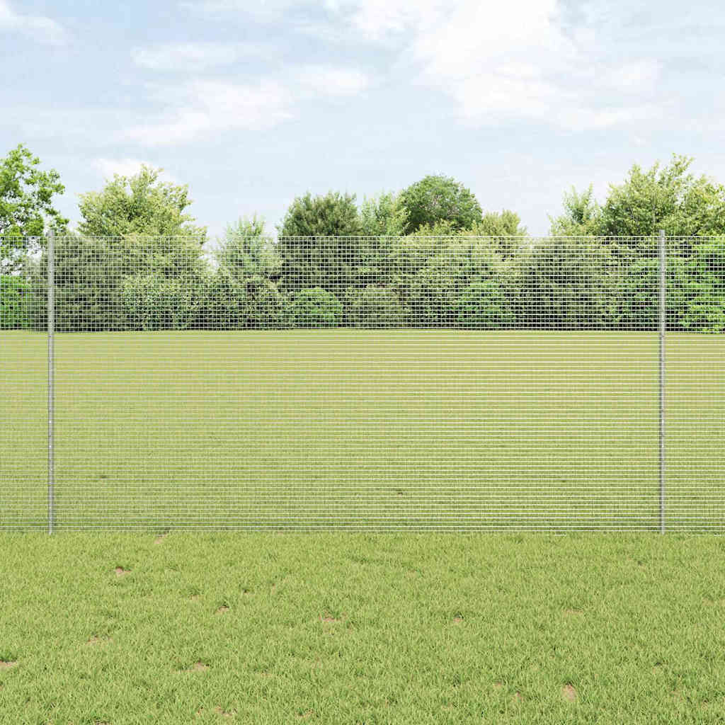 Clôture Vidaxxl avec poteau argenté 1,2 x 10 m en acier