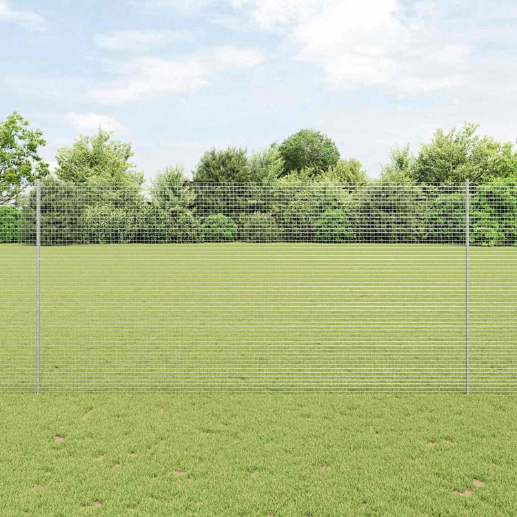 Clôture Vidaxl avec poteau argenté 1,5 x 10 m en acier