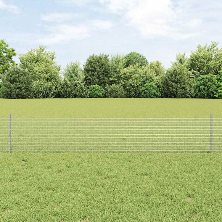 Clôture Vidaxxl avec poteau argent 0,4 x 25 m en acier