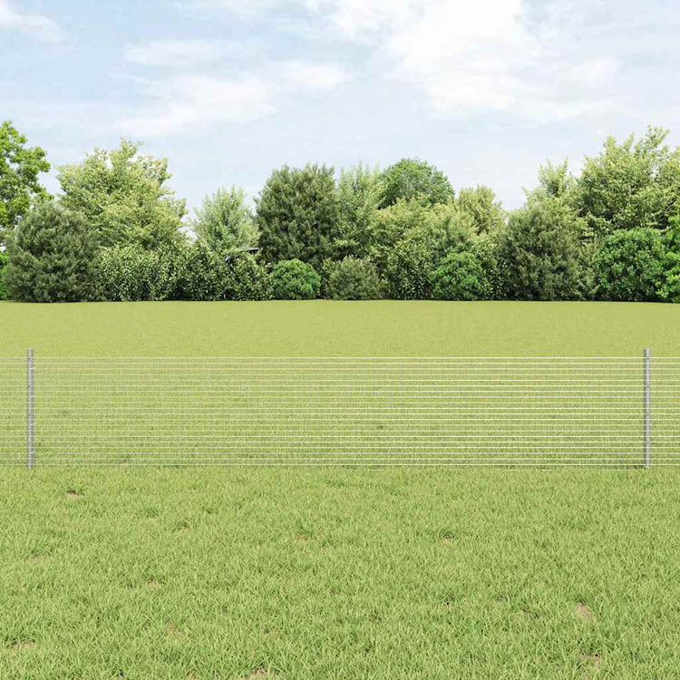 Clôture Vidaxxl avec poteau argent 0,4 x 25 m en acier