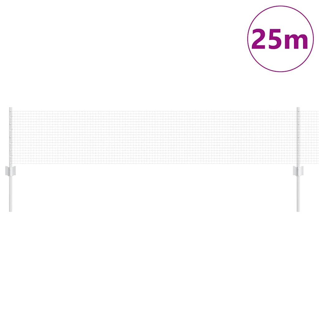 Clôture Vidaxxl avec poteau argent 0,4 x 25 m en acier