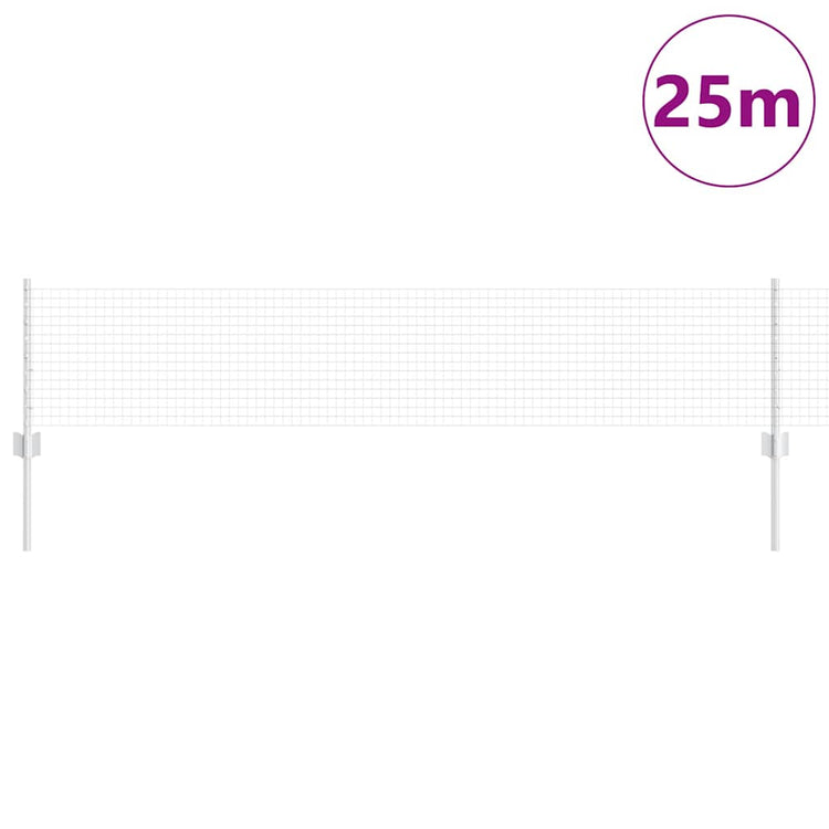 Clôture Vidaxxl avec poteau argent 0,4 x 25 m en acier