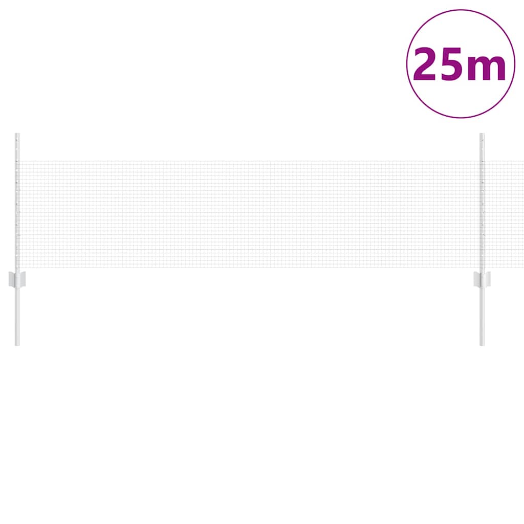 Clôture Vidaxxl avec poteau argent 0,5 x 25 m en acier