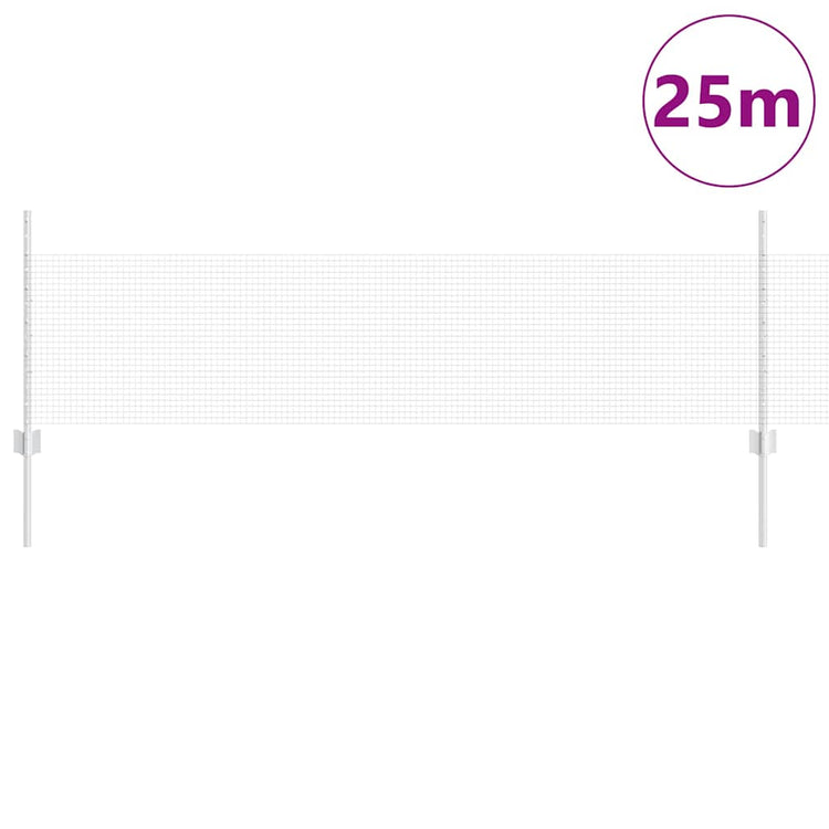 Clôture Vidaxxl avec poteau argent 0,5 x 25 m en acier
