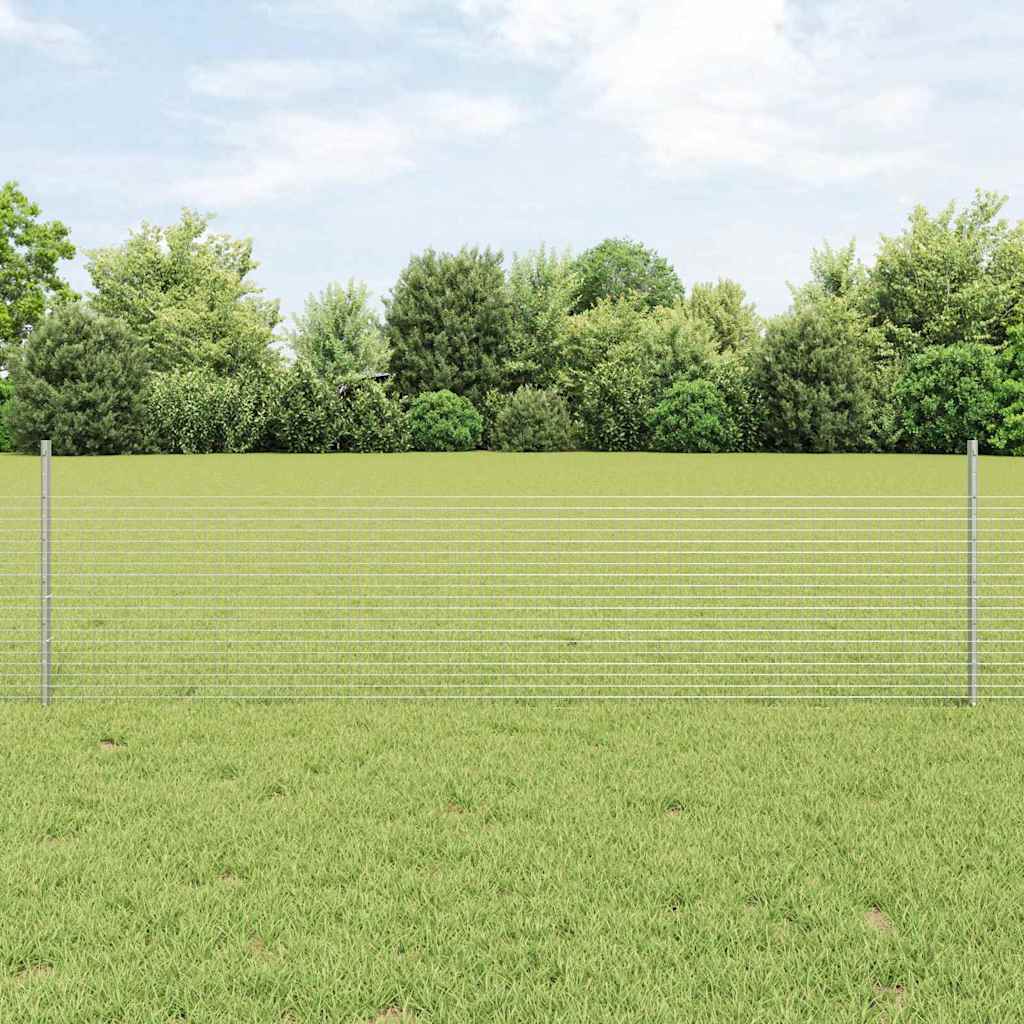 Clôture Vidaxxl avec poteau argent 0,5 x 25 m en acier
