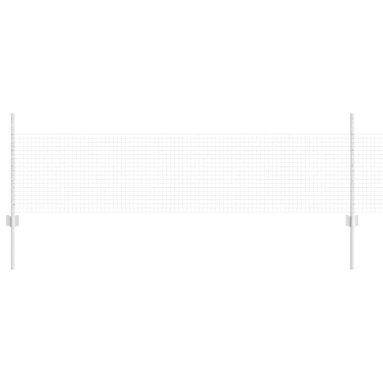 Clôture Vidaxxl avec poteau argent 0,5 x 25 m en acier