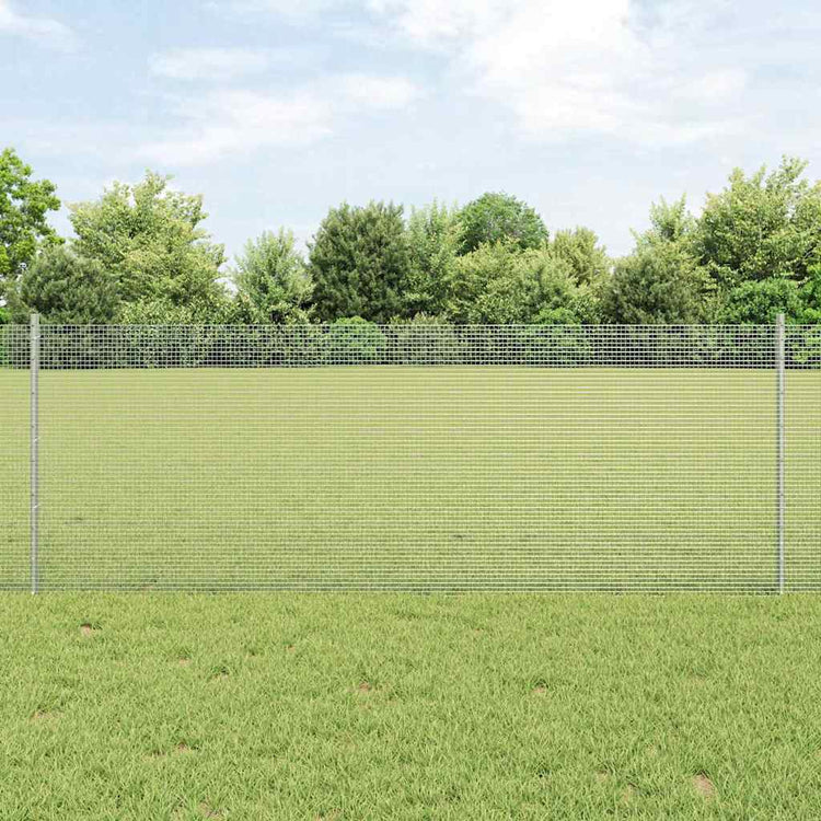 Clôture Vidaxxl avec poteau argent 0,8 x 25 m en acier