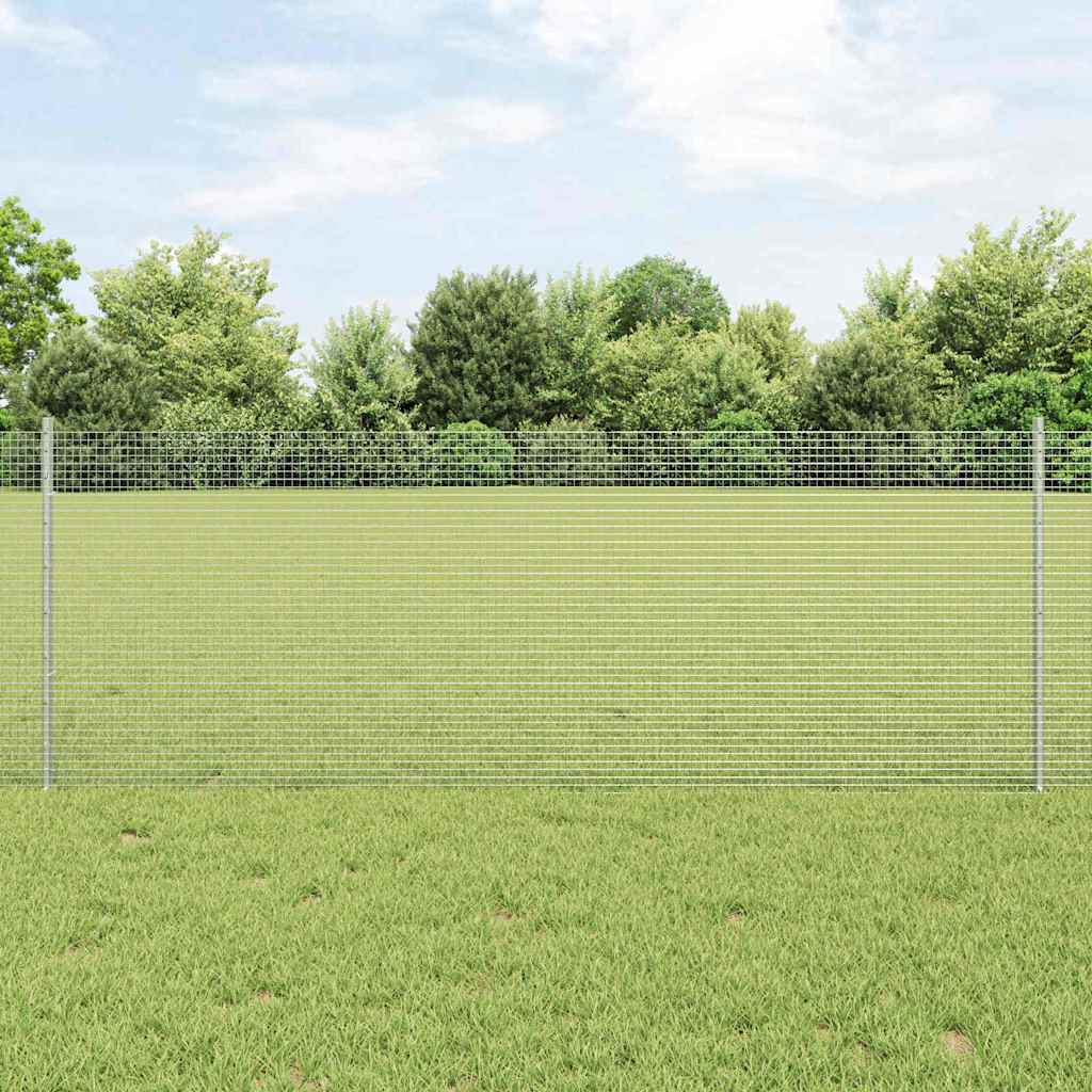 Clôture Vidaxxl avec poteau argent 0,8 x 25 m en acier