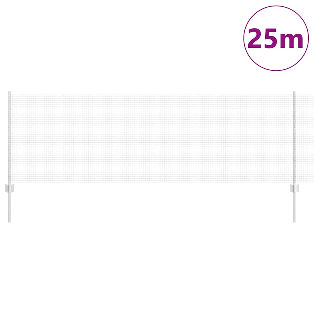Clôture Vidaxxl avec poteau argent 0,8 x 25 m en acier