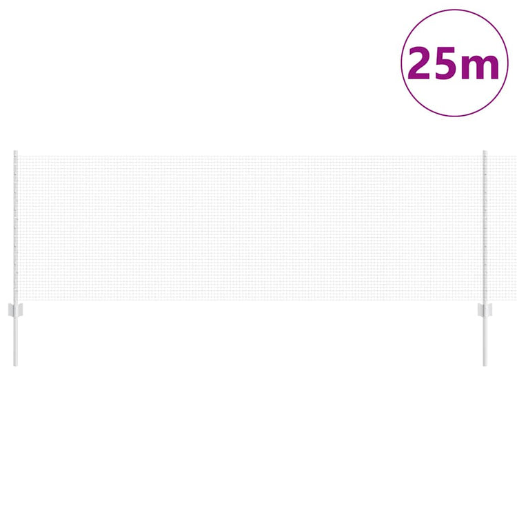 Clôture Vidaxxl avec poteau argent 0,8 x 25 m en acier