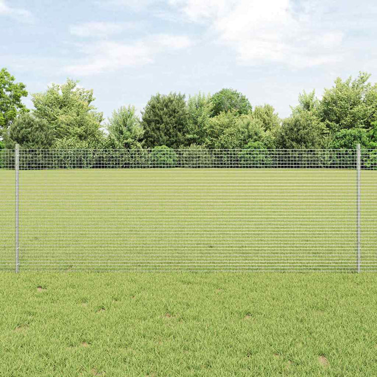 Clôture Vidaxxl avec poteau argent 0,8 x 25 m en acier
