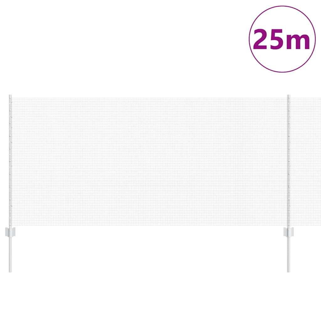 Vidaxxl clôture avec poteau argent 1 x 25 m acier