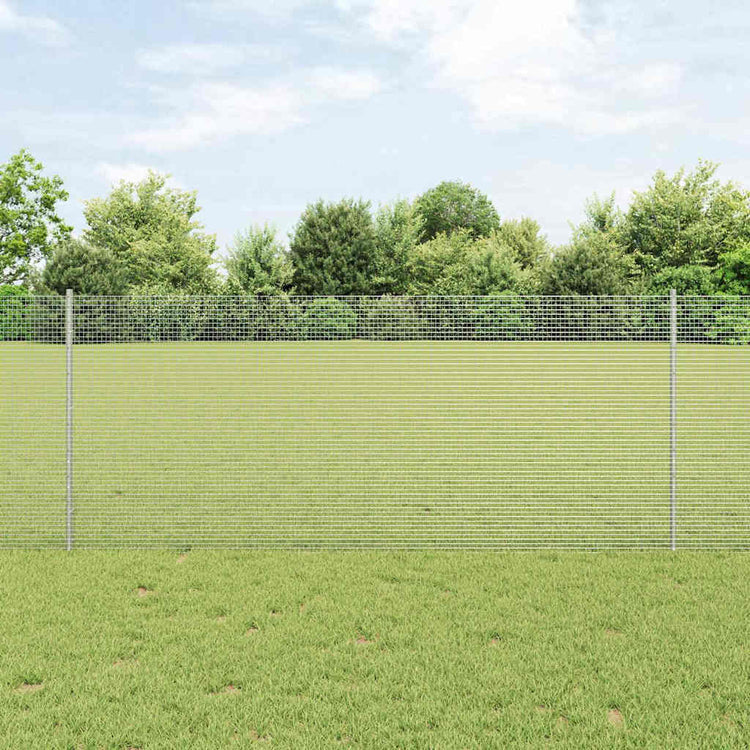 Vidaxxl clôture avec poteau argent 1 x 25 m acier
