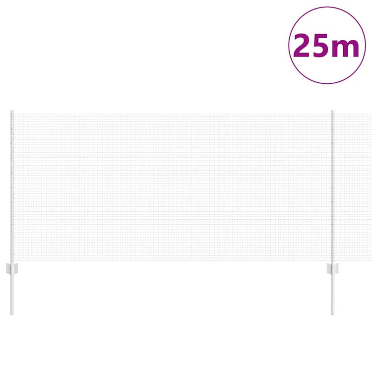 Vidaxxl clôture avec poteau argent 1 x 25 m acier