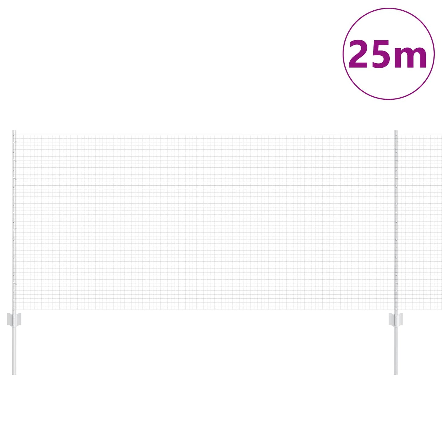Vidaxxl clôture avec poteau argent 1 x 25 m acier