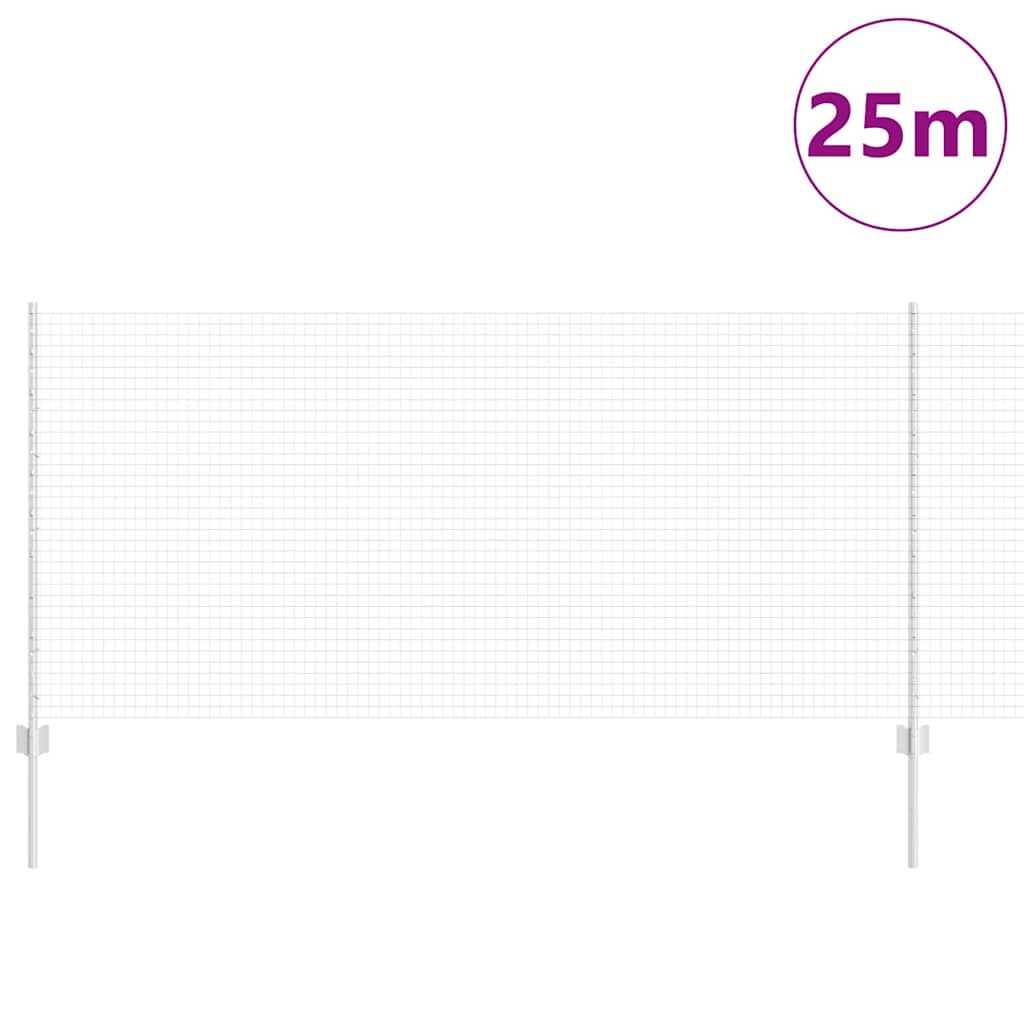 Vidaxxl clôture avec poteau argent 1 x 25 m acier