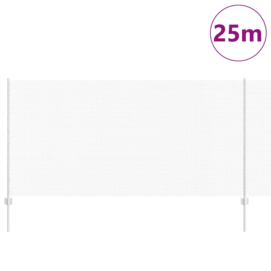 Clôture Vidaxxl avec poteau argent 1,2 x 25 m en acier