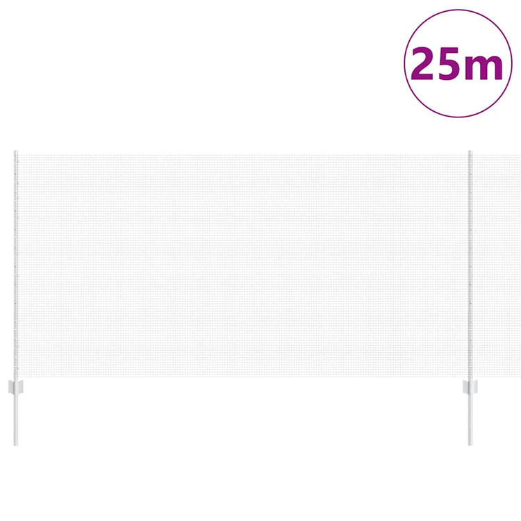 Clôture Vidaxxl avec poteau argent 1,2 x 25 m en acier