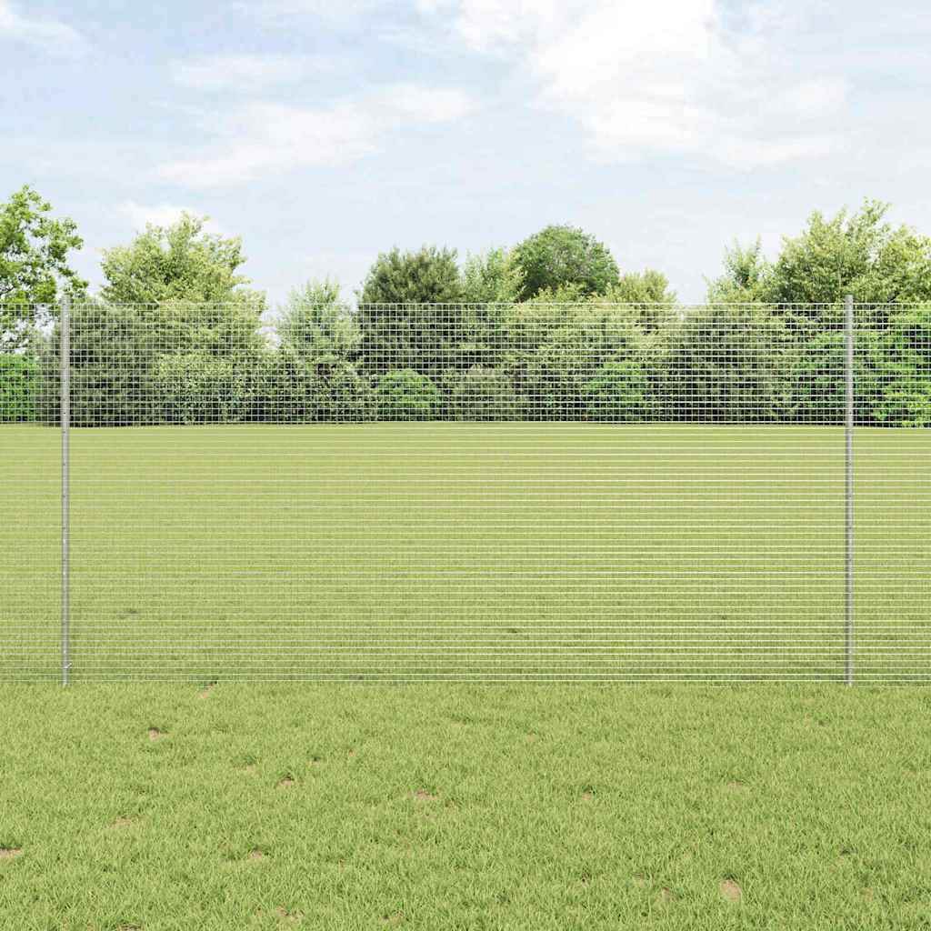 Clôture Vidaxxl avec poteau argent 1,2 x 25 m en acier