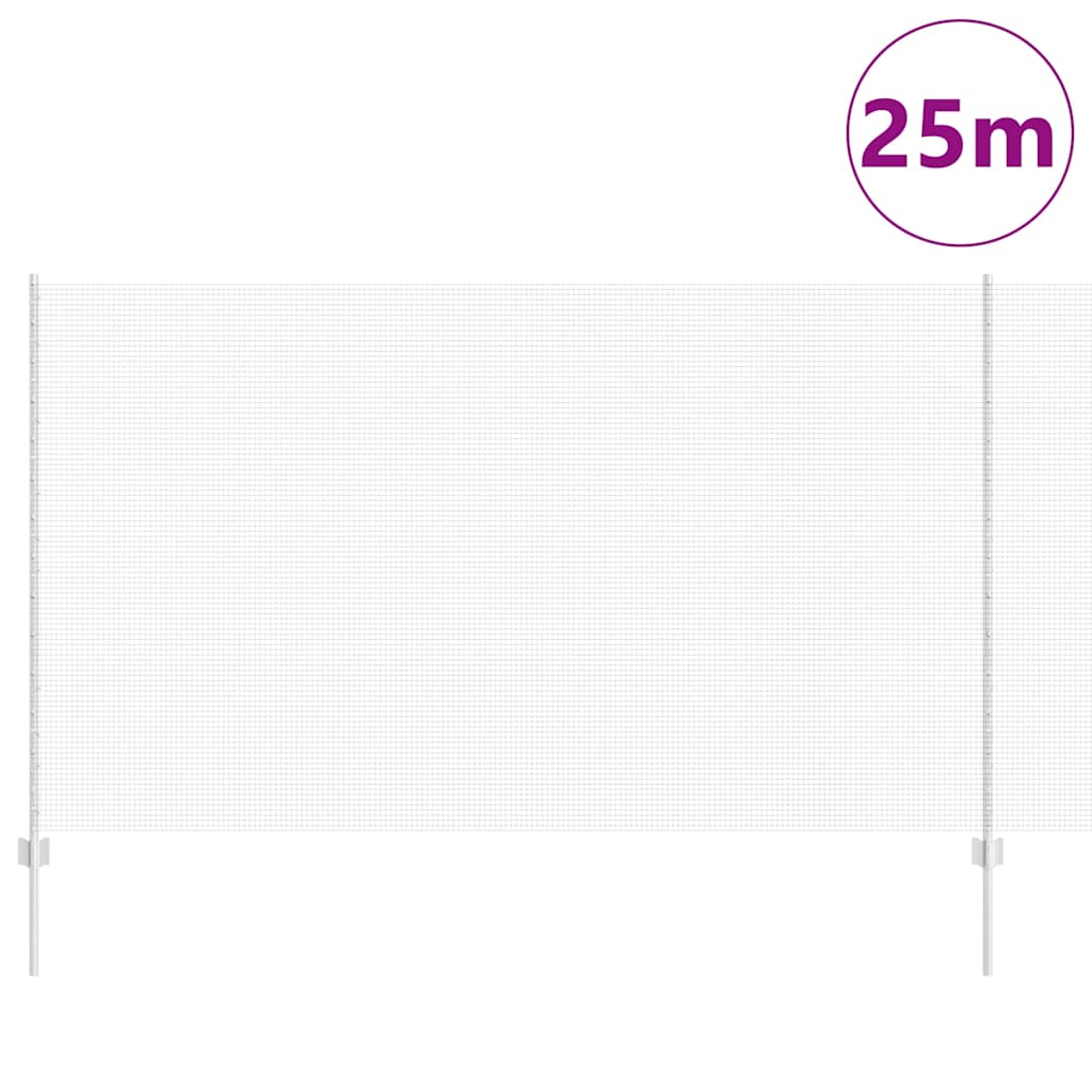 Clôture Vidaxxl avec poteau argenté 1,4 x 25 m en acier