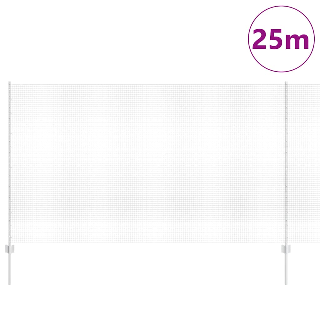 Clôture Vidaxxl avec poteau argenté 1,4 x 25 m en acier