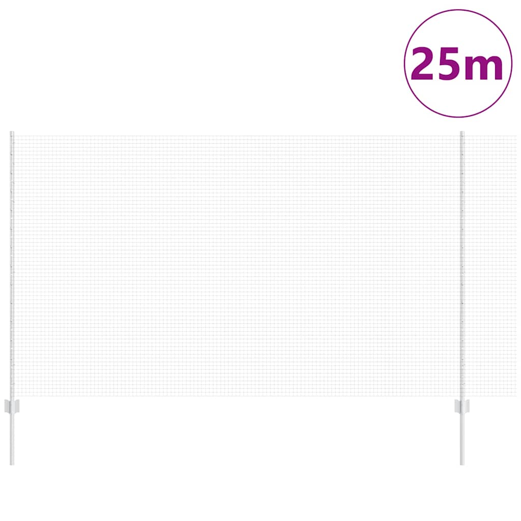 Clôture Vidaxxl avec poteau argenté 1,4 x 25 m en acier
