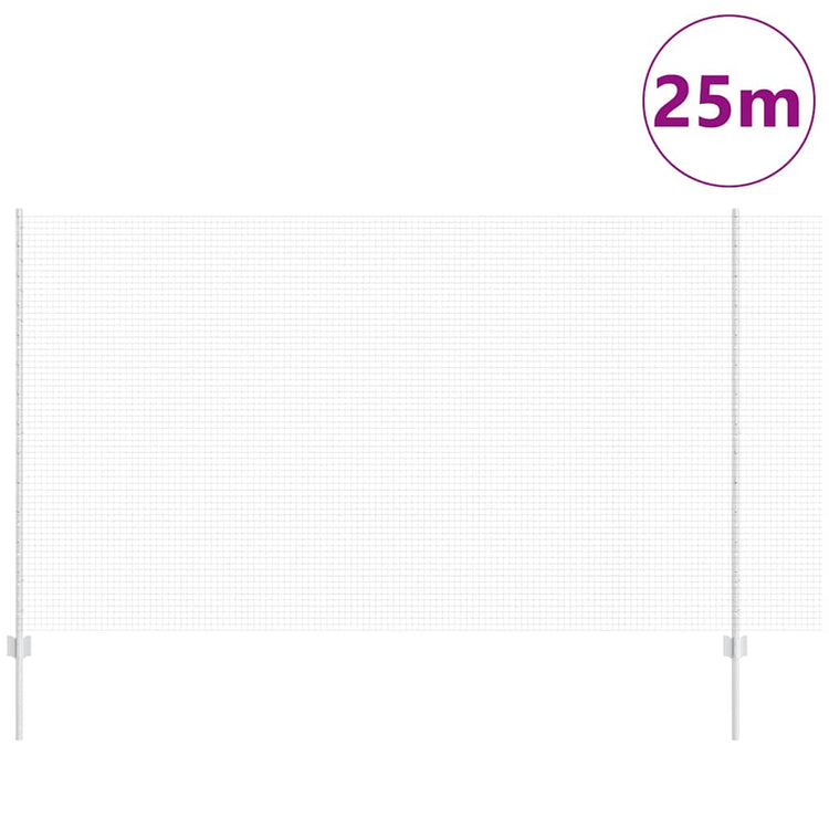 Clôture Vidaxxl avec poteau argenté 1,4 x 25 m en acier