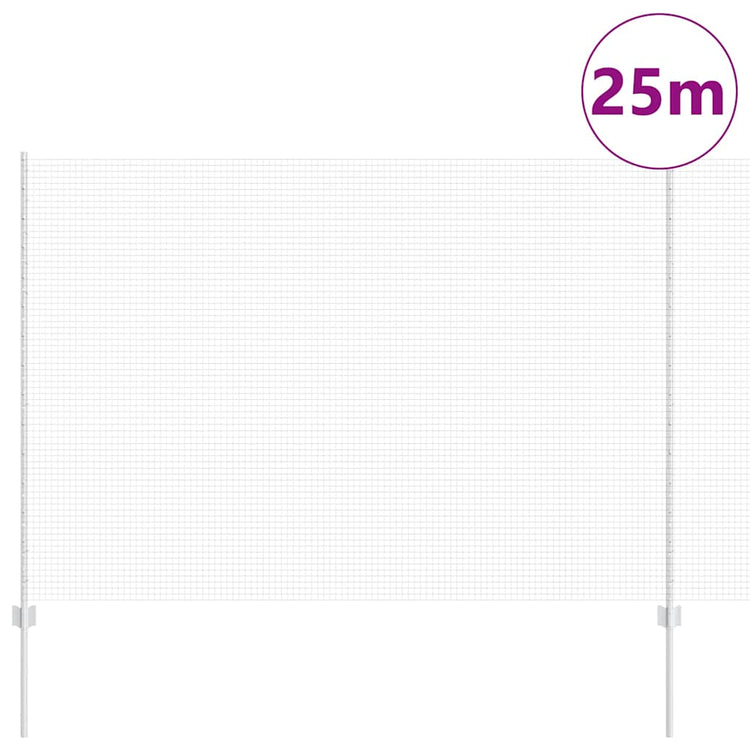 Clôture Vidaxxl avec poteau argenté 1,5 x 25 m en acier