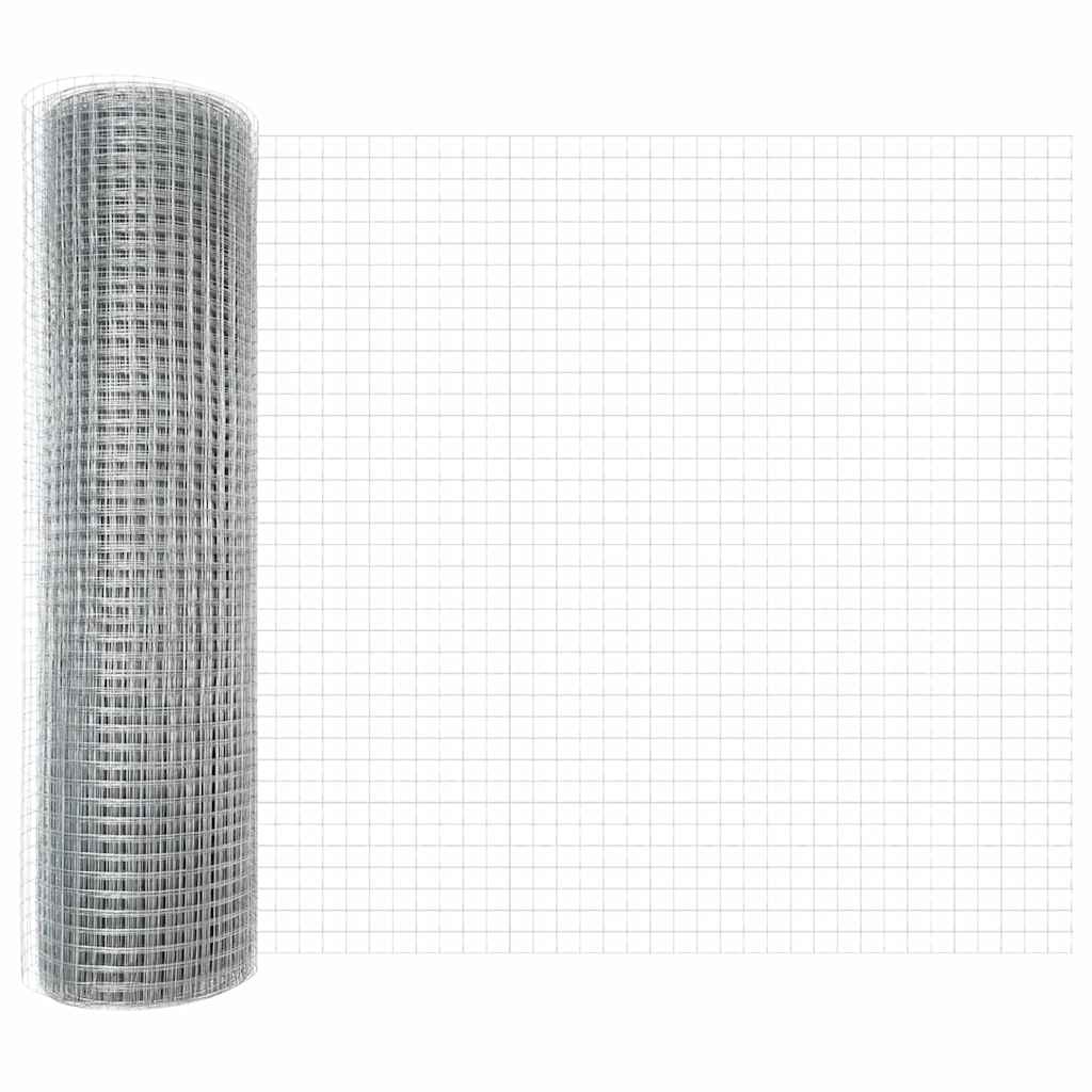 Clôture Vidaxxl avec poteau argent 0,4 x 50 m en acier