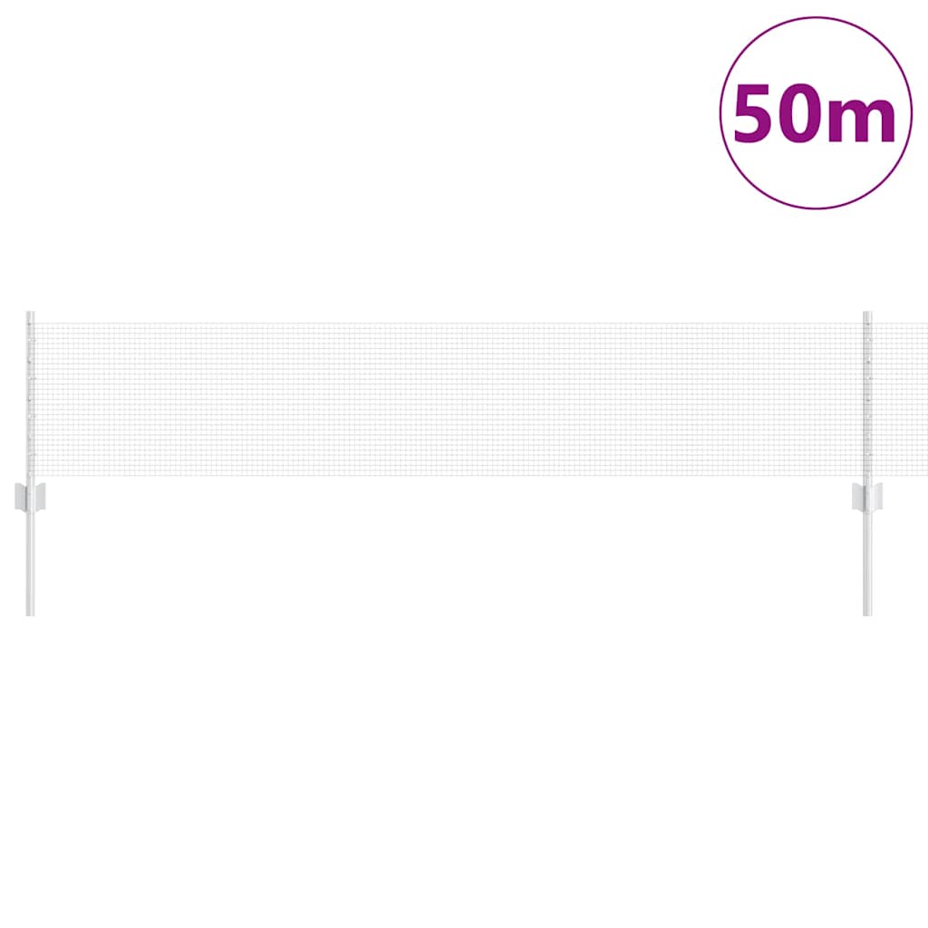 Clôture Vidaxxl avec poteau argent 0,4 x 50 m en acier