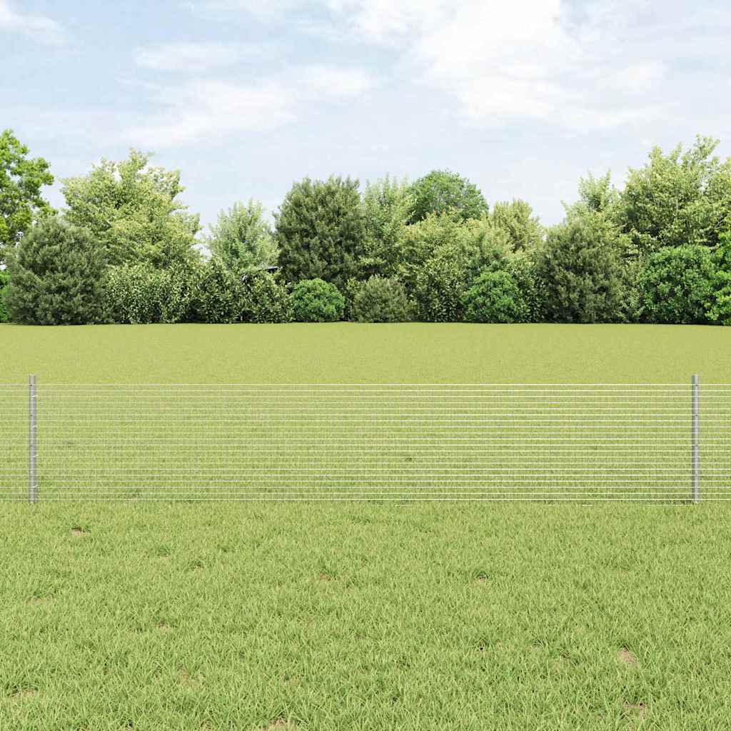 Clôture Vidaxxl avec poteau argent 0,4 x 50 m en acier