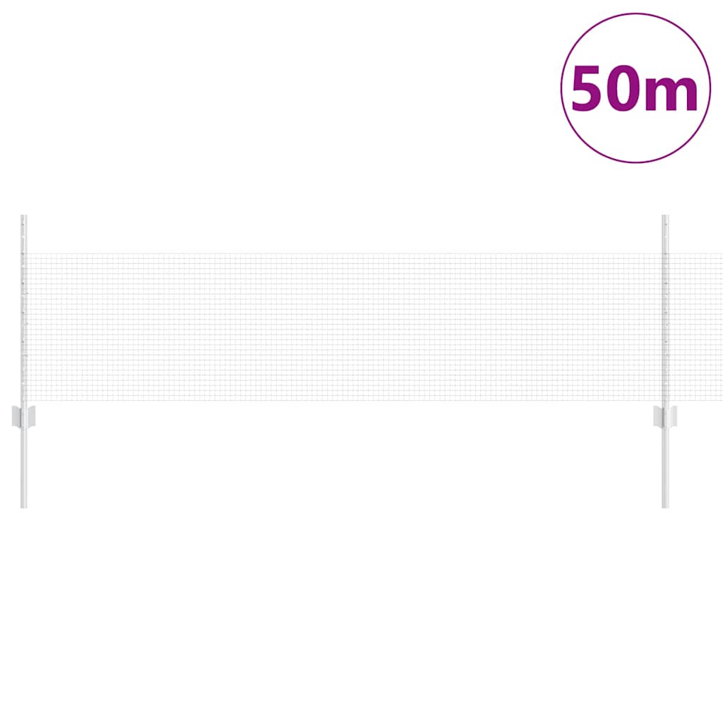 Clôture Vidaxxl avec poteau argenté 0,5 x 50 m en acier