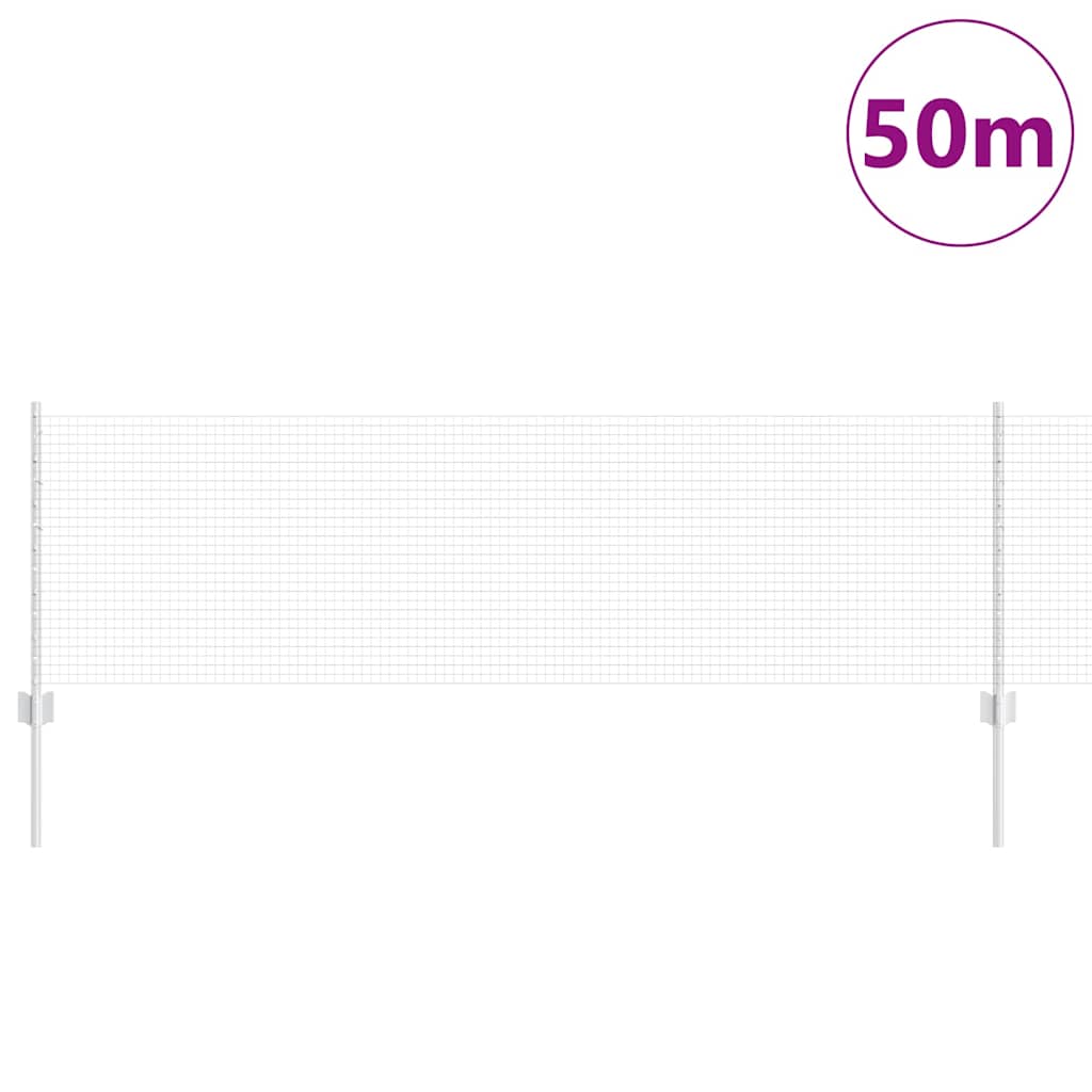 Clôture Vidaxxl avec poteau argenté 0,6 x 50 m en acier