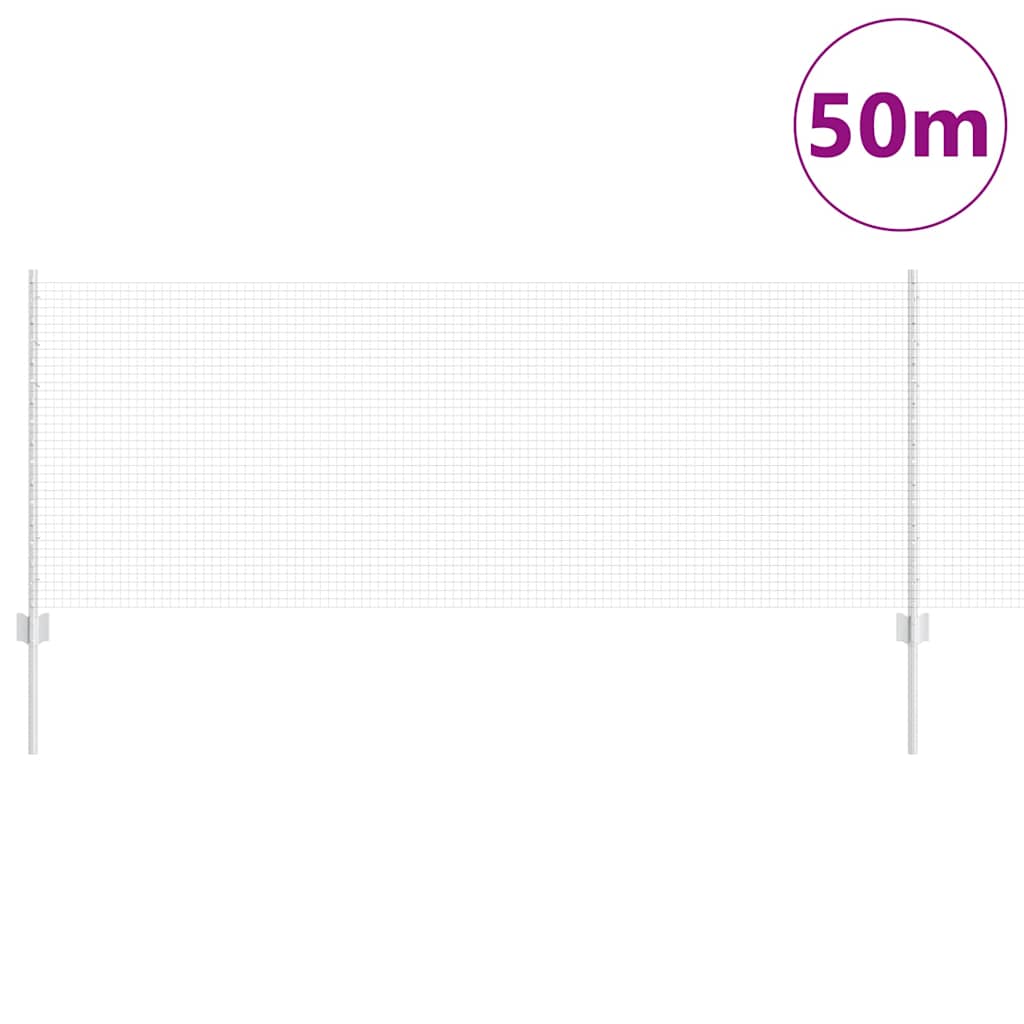 Clôture Vidaxxl avec poteau argenté 0,8 x 50 m en acier