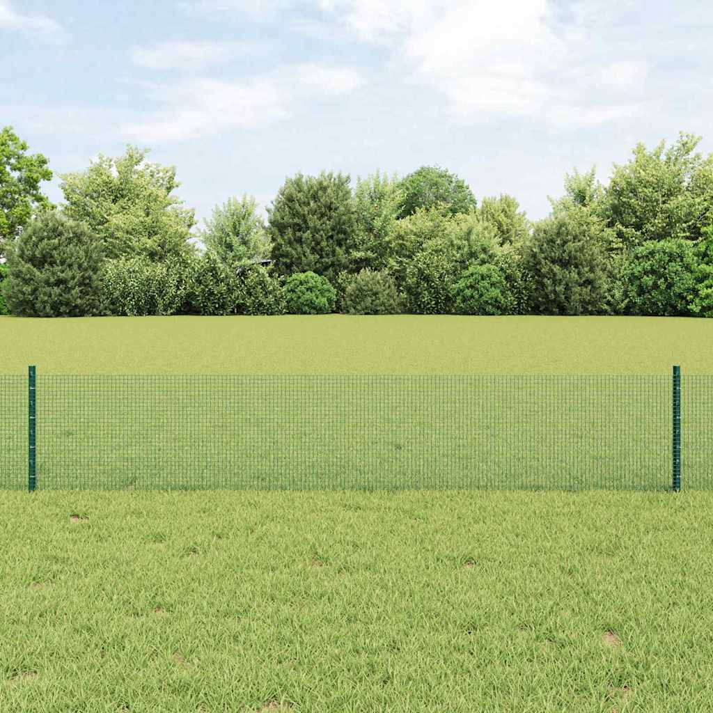 Clôture Vidaxxl avec poteau vert 0,4 x 10 m acier et PVC
