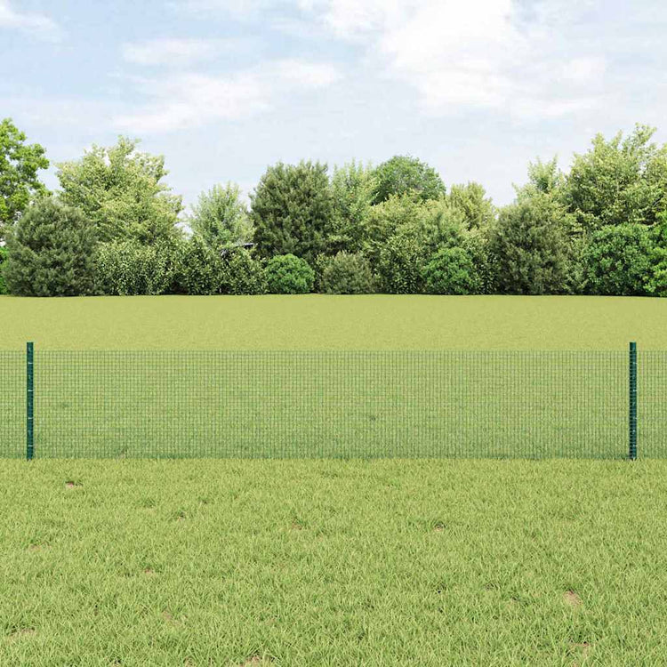 Clôture Vidaxxl avec poteau vert 0,4 x 10 m acier et PVC