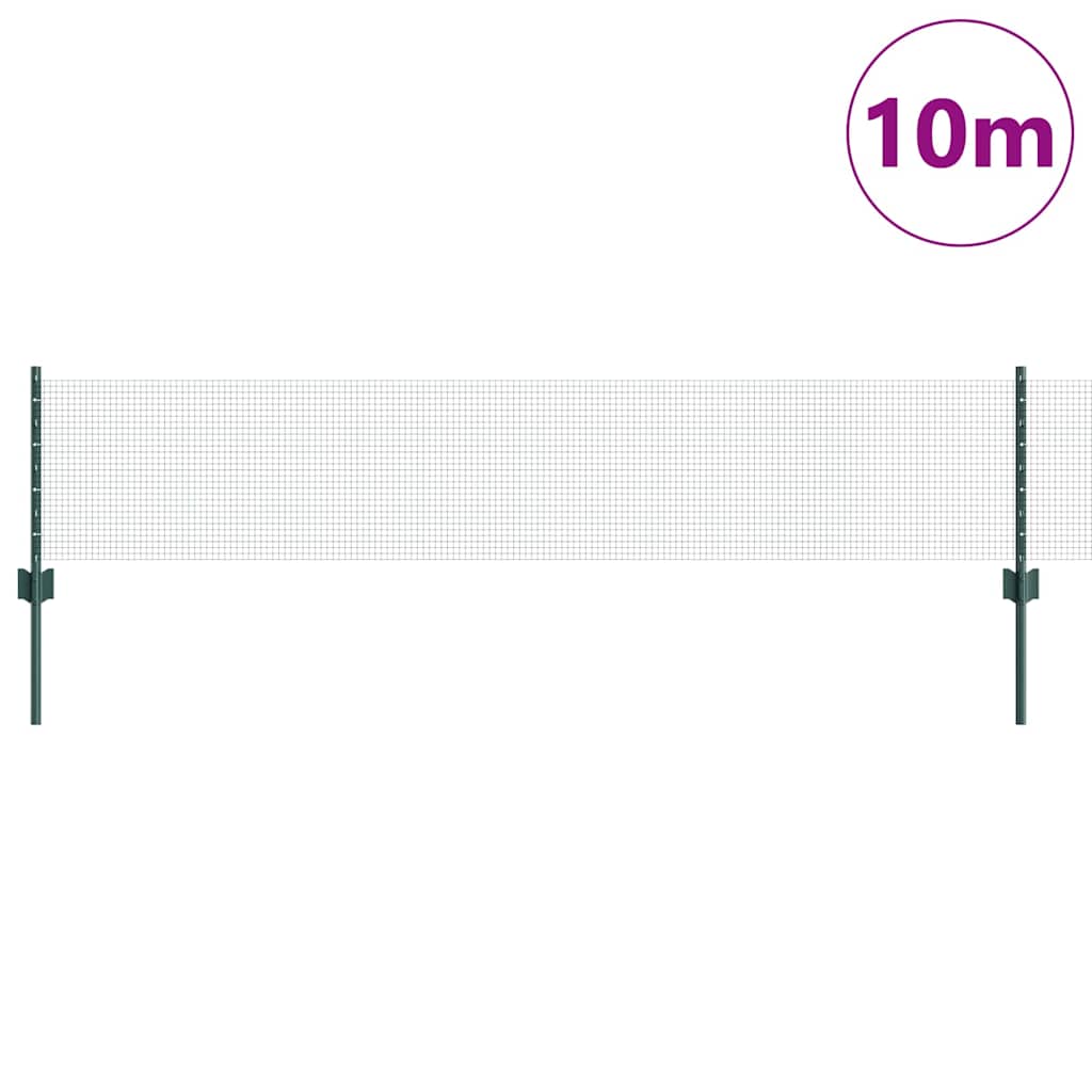 Clôture Vidaxxl avec poteau vert 0,4 x 10 m acier et PVC