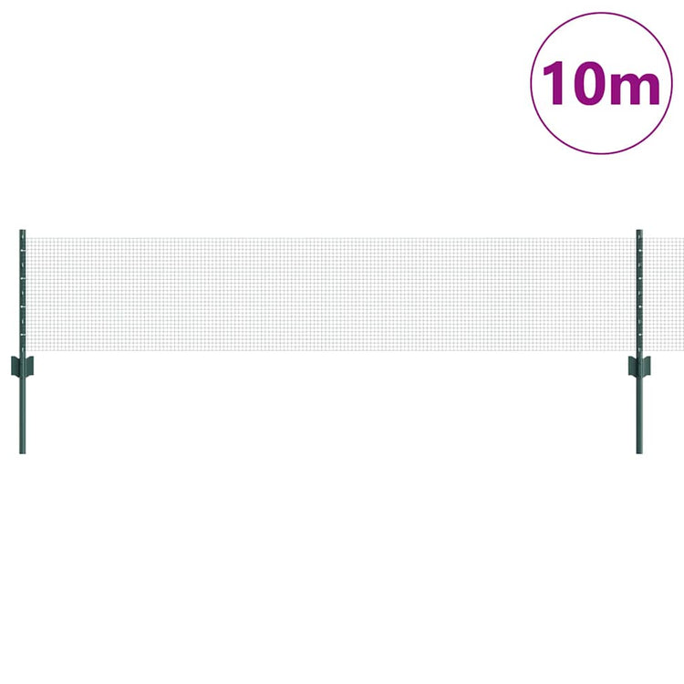 Clôture Vidaxxl avec poteau vert 0,4 x 10 m acier et PVC