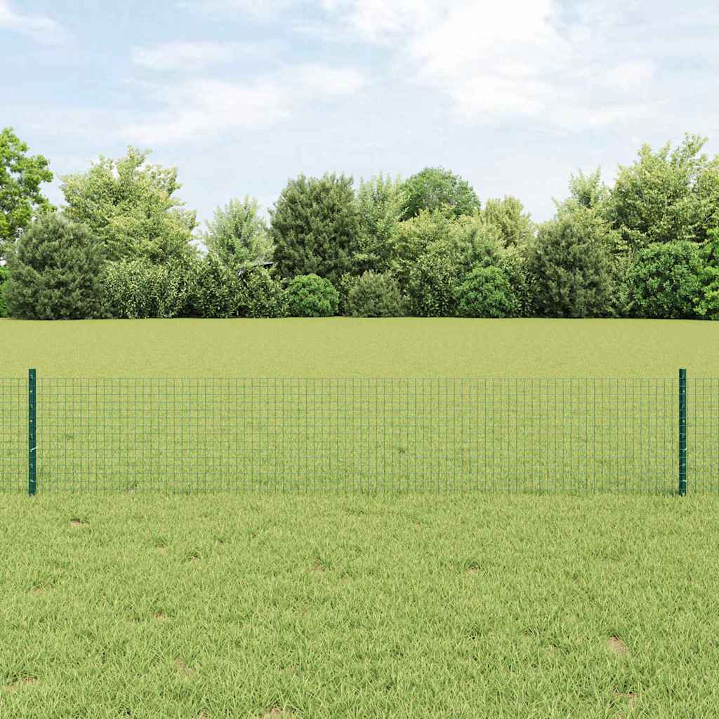 Clôture Vidaxxl avec poteau vert 0,4 x 10 m acier et PVC