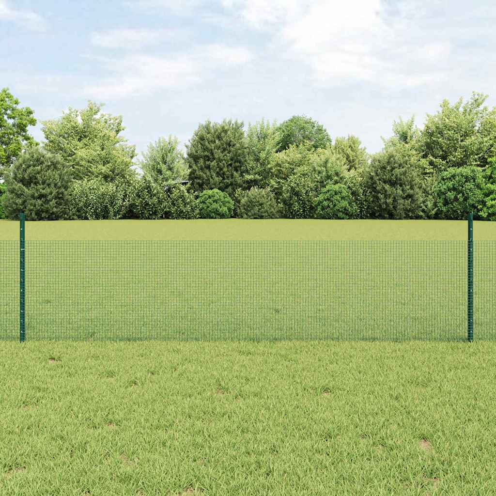 Clôture Vidaxxl avec poteau vert 0,5 x 10 m en acier