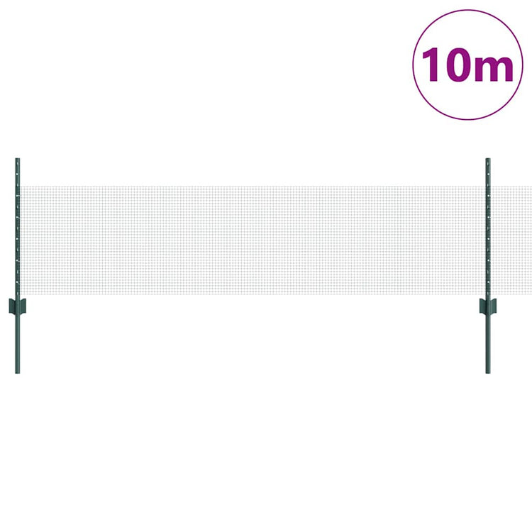 Clôture Vidaxxl avec poteau vert 0,5 x 10 m en acier