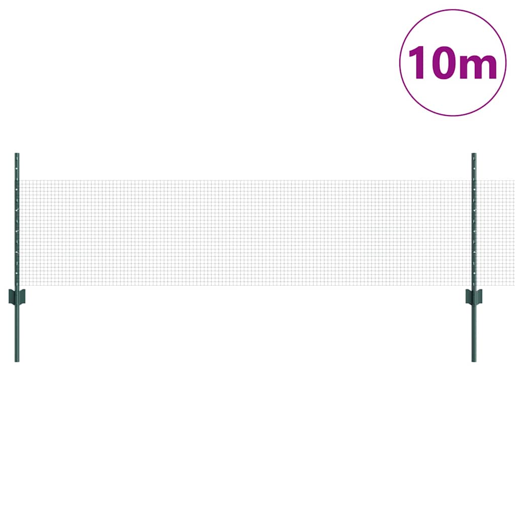 Clôture Vidaxxl avec poteau vert 0,5 x 10 m en acier