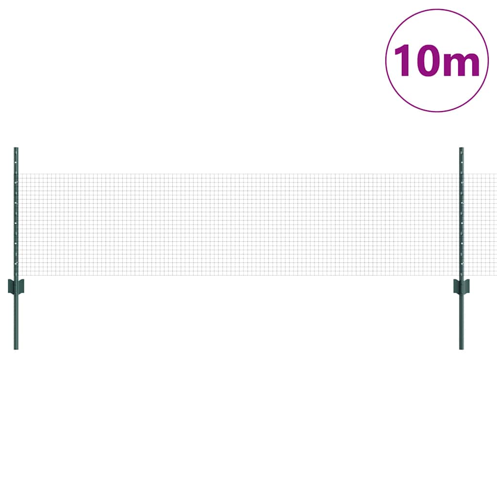 Clôture Vidaxxl avec poteau vert 0,5 x 10 m en acier